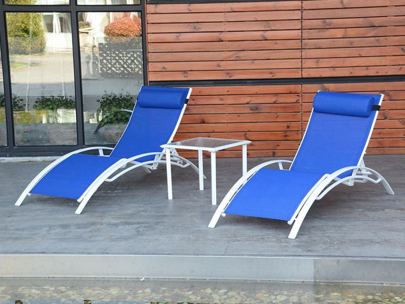 Udendørs afslappende sollounger, udendørs møbler, aluminium chaise loungestol YQ-TB-426A