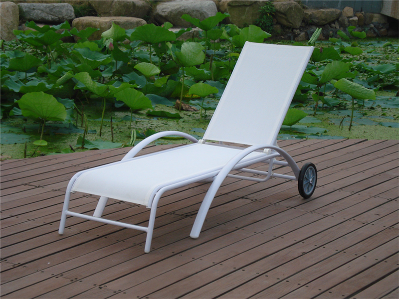 Udendørs lounge med hjul, mesh stof lounger YQ-TB-436
