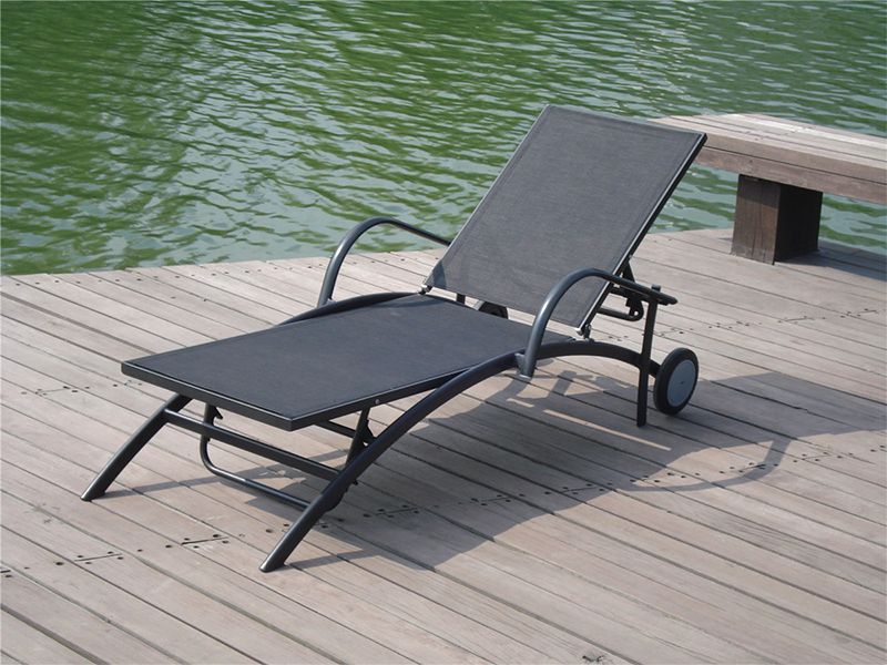 Udendørs møbler Have Hotel Swimming Pool Chaise Lounge med hjul YQ-TB-437