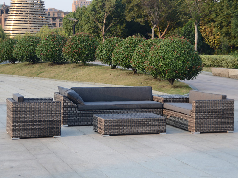Rattan Garden Lounge Sofa Stol Set, Patio Wicker Furniture 5pcs, YQR-479